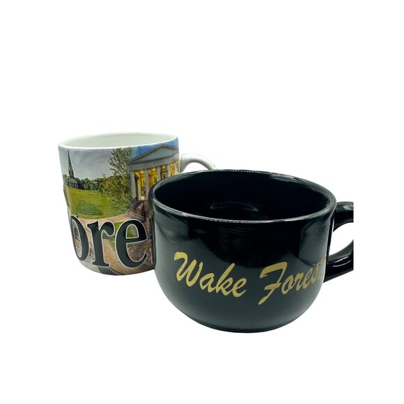 Wake Forest University Ceramic Coffee Mug Set  Campus Scenes & Logo Design - Picture 1 of 11